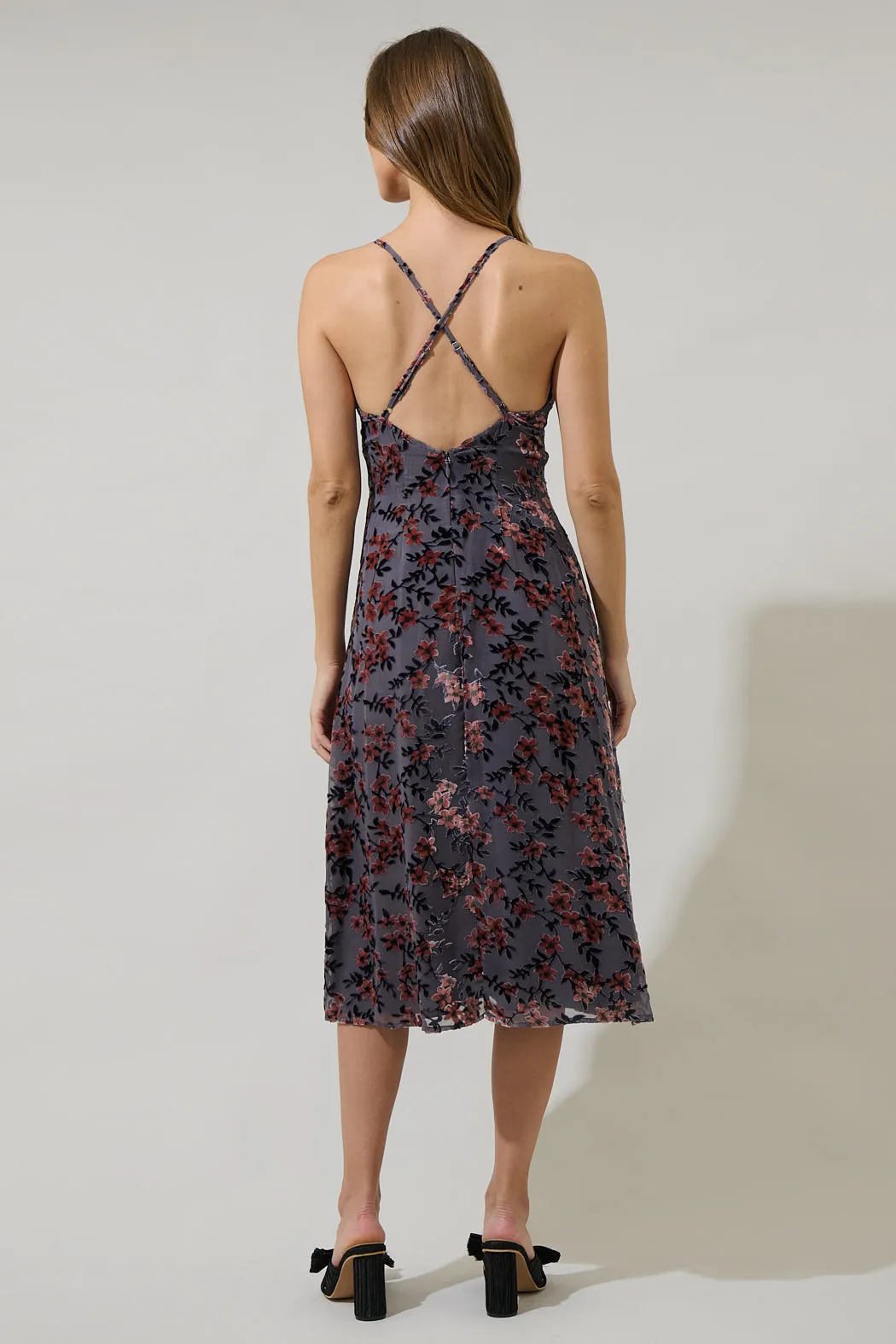 Liberty Floral Midnight Parting Ways Midi Dress sold by Sugarlips product image thumbnail 2