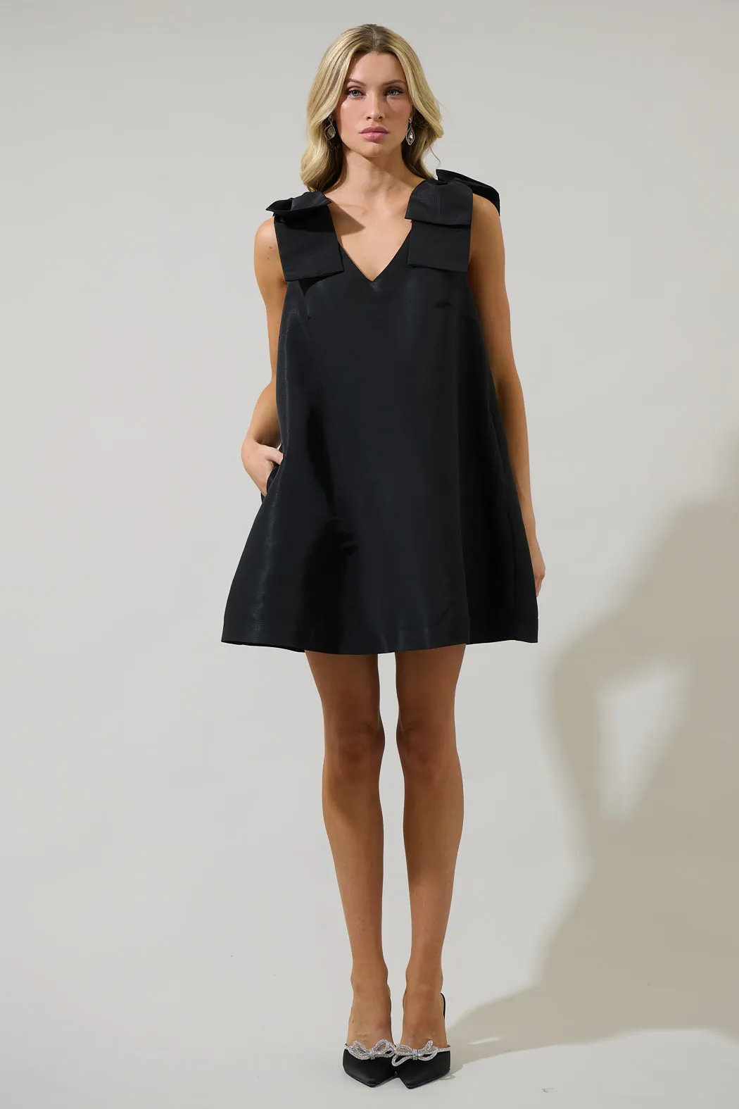 Alani Bow Trapeze Mini Dress sold by Sugarlips product image thumbnail 4