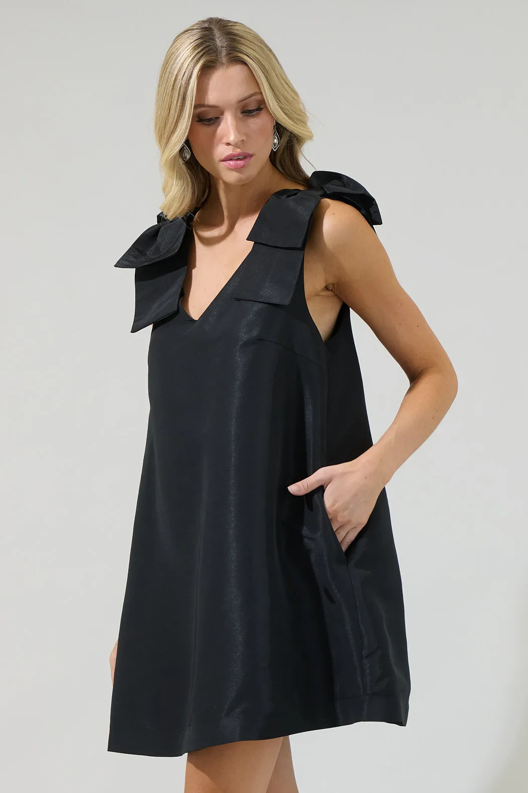 Alani Bow Trapeze Mini Dress sold by Sugarlips product image thumbnail 3