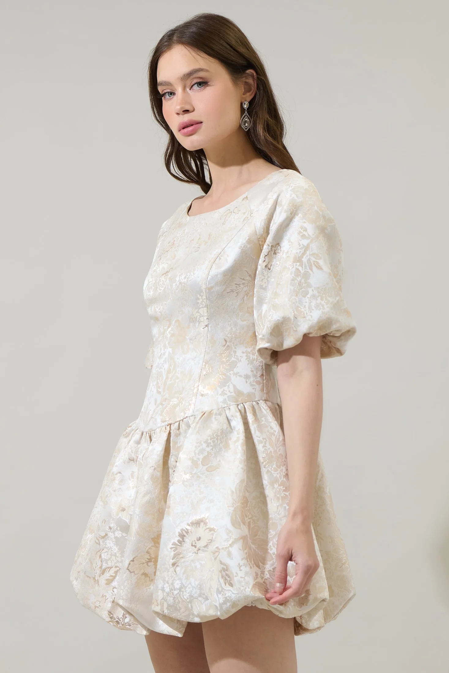 Lola Jacquard Elisah Floral Bubble Mini Dress sold by Sugarlips product image thumbnail 3