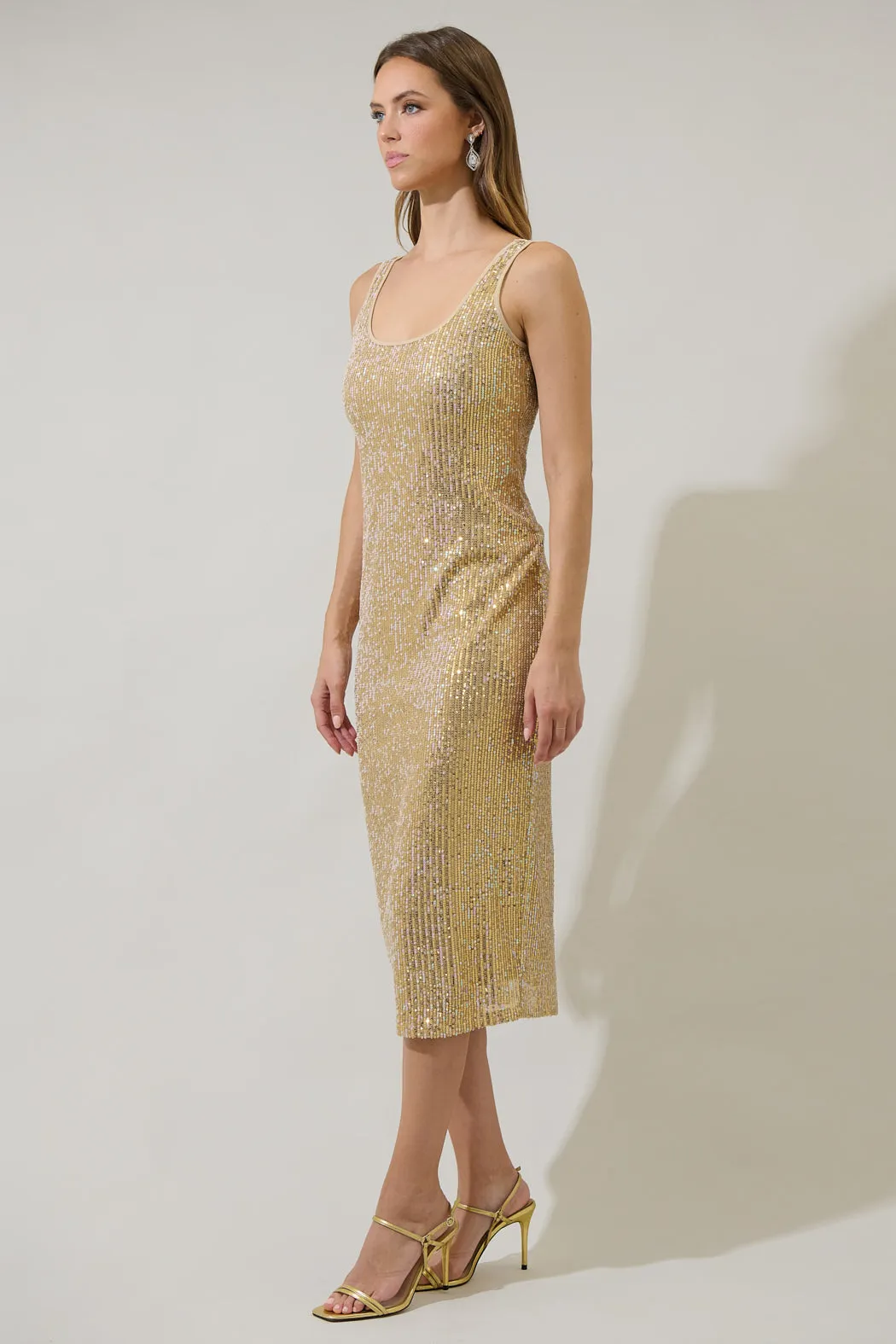 Kamari Sequin Liv Tank Midi Dress sold by Sugarlips product image thumbnail 3
