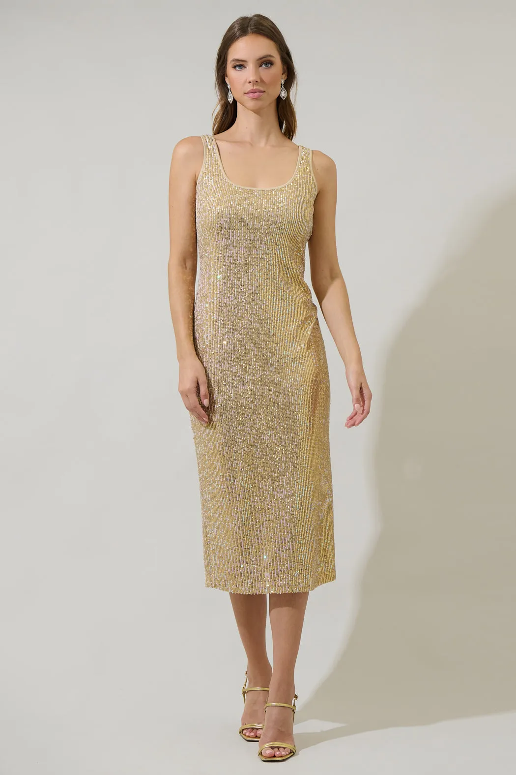 Kamari Sequin Liv Tank Midi Dress sold by Sugarlips