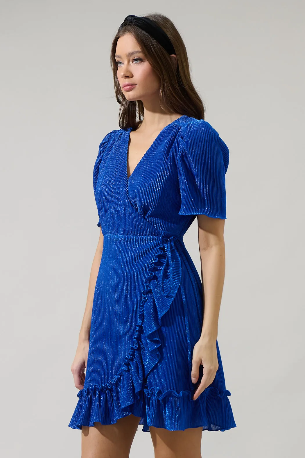 Kira Marly Shimmer Daisie Wrap Mini Dress sold by Sugarlips product image thumbnail 3