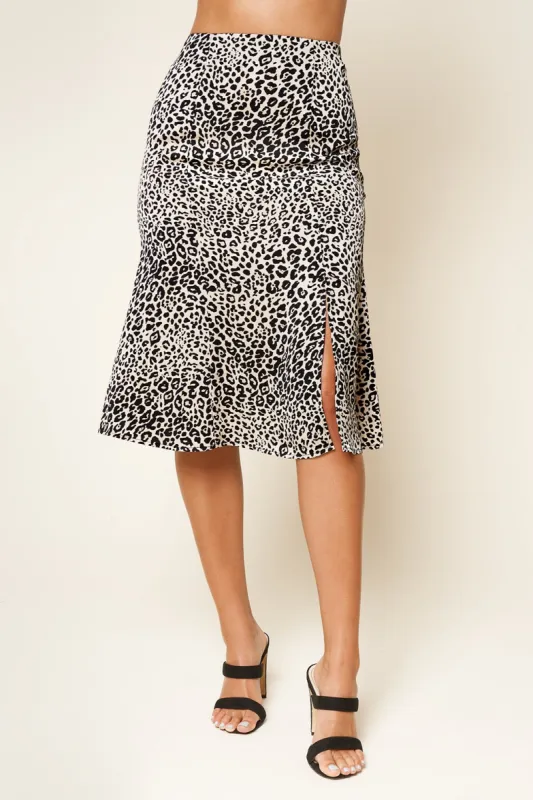 Wild Adventure Leopard Print Midi Skirt sold by Sugarlips