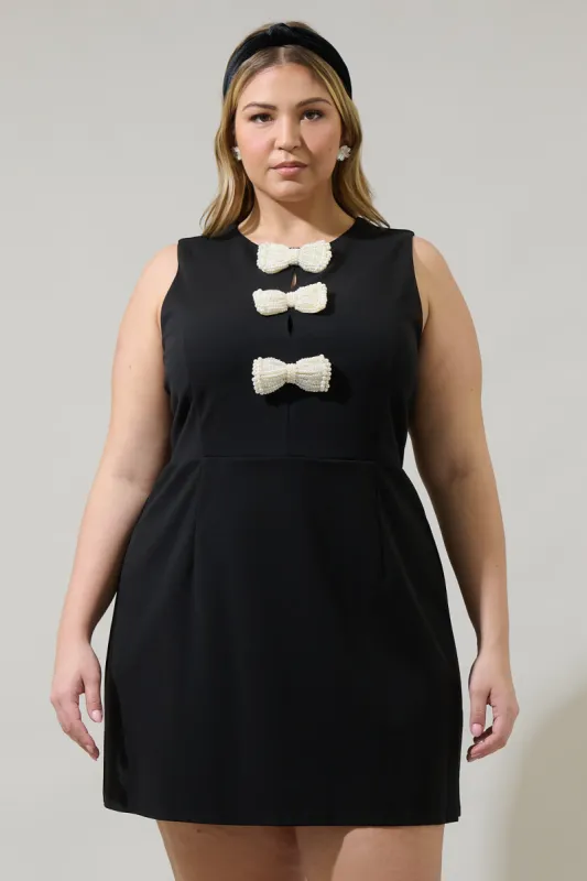 Tiffany Bow Amy Sleeveless Mini Dress Curve made by Sugarlips