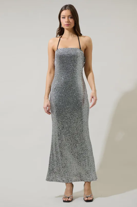Willard Sequin Dynamite Strapless Maxi Dress sold by Sugarlips