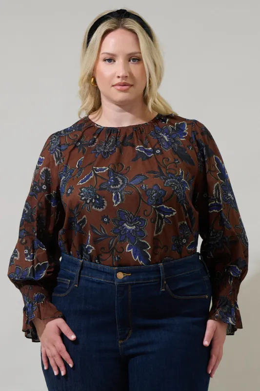 Marlina Floral Jazline Long Sleeve Top Curve sold by Sugarlips