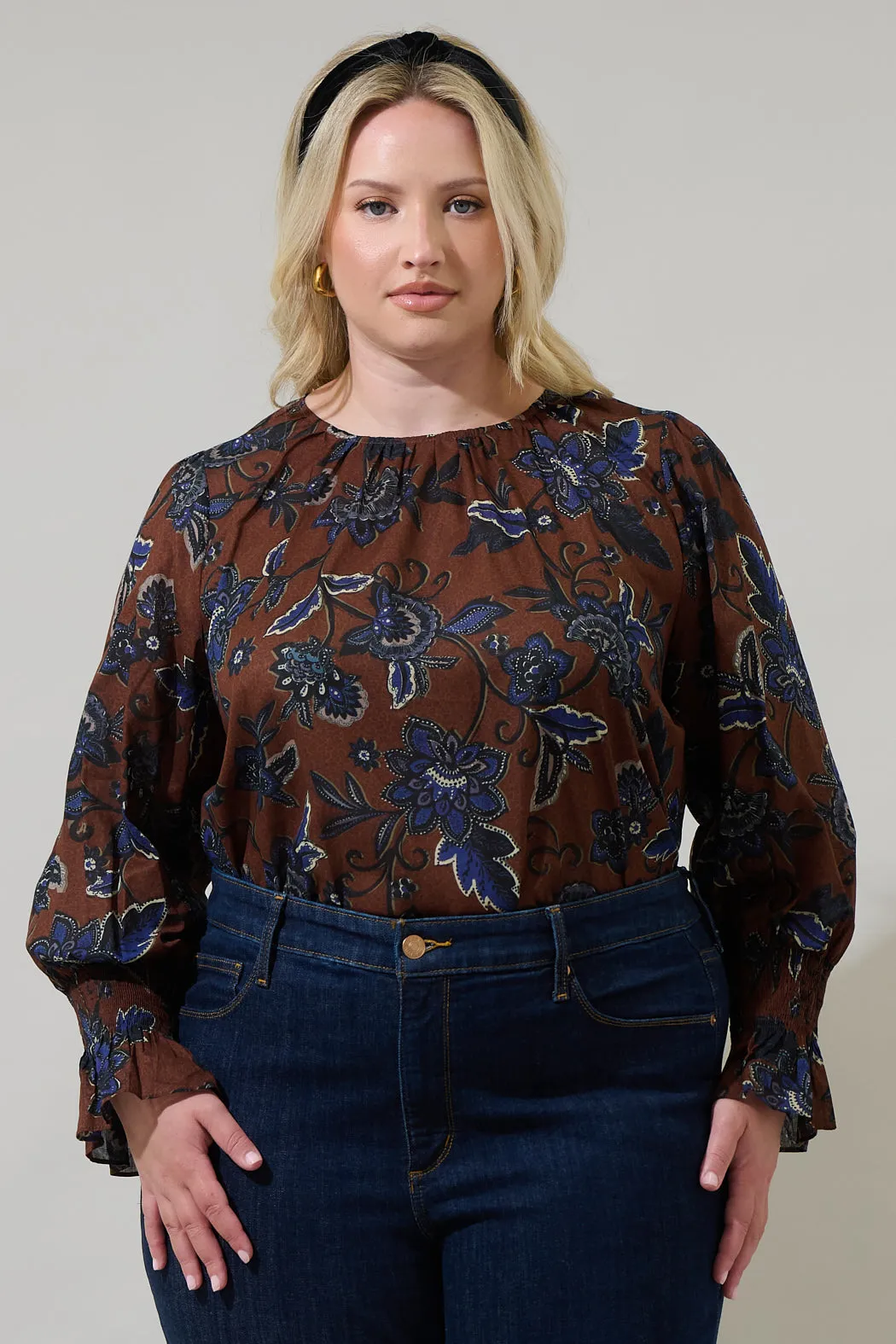 Marlina Floral Jazline Long Sleeve Top Curve sold by Sugarlips
