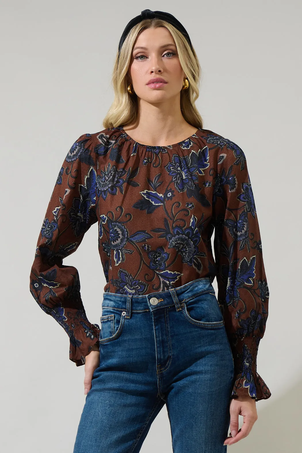 Marlina Floral Jazline Long Sleeve Top sold by Sugarlips