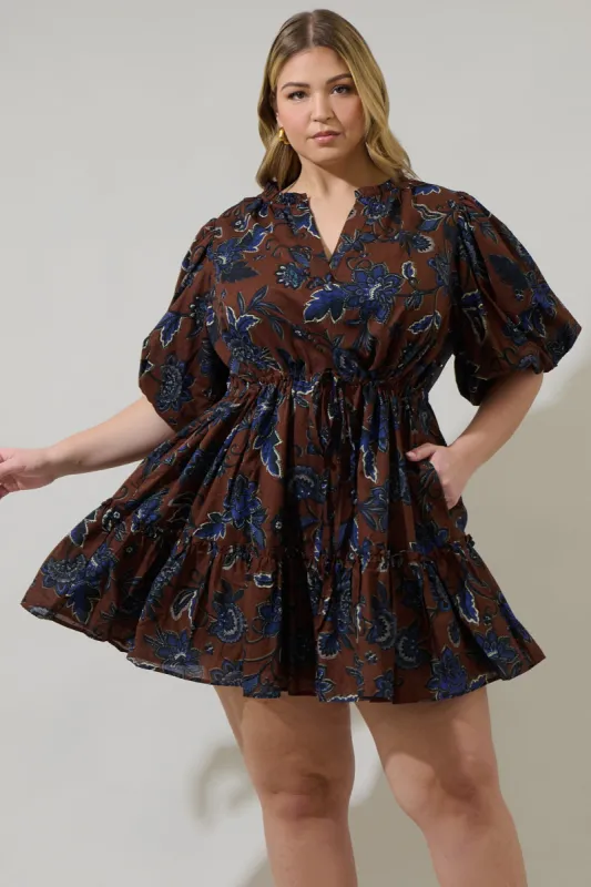Marlina Floral Noella Shift Mini Dress Curve sold by Sugarlips