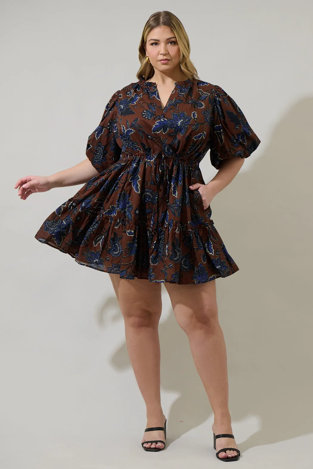 Marlina Floral Noella Shift Mini Dress Curve sold by Sugarlips product image thumbnail 4