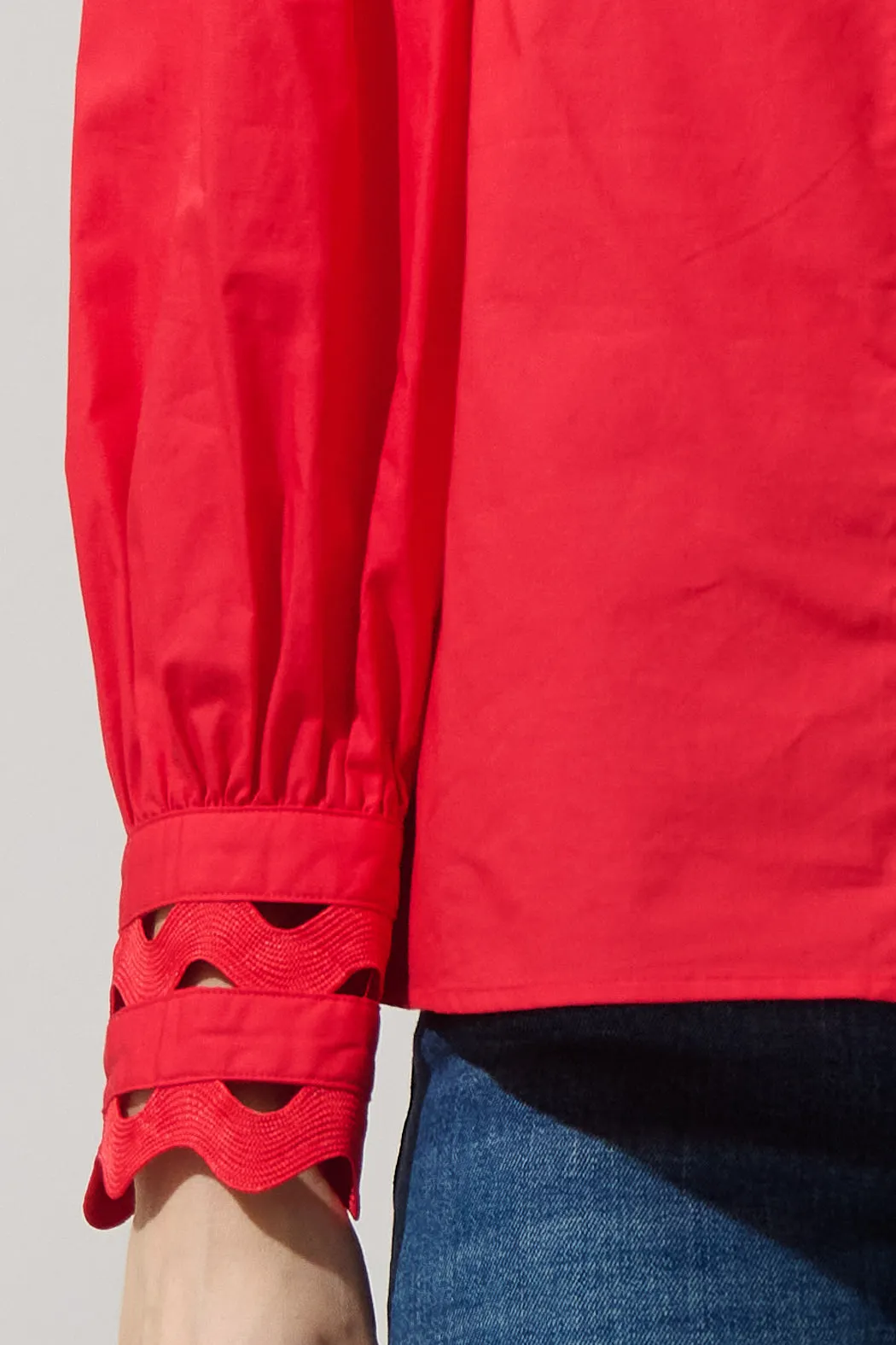 Ziana Button Down Ric Rac Trim Shirt sold by Sugarlips product image thumbnail 5