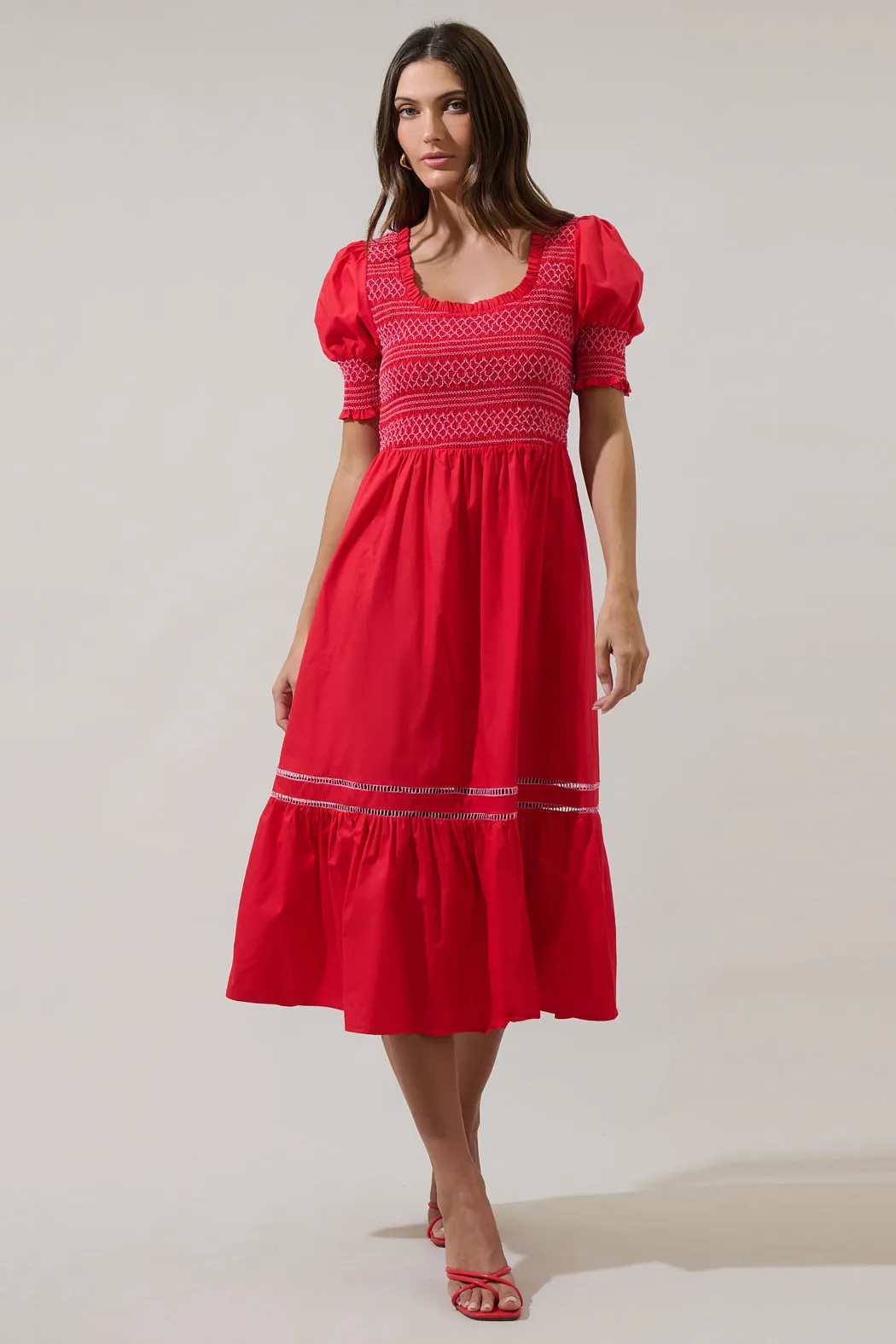 Carlene Smocked Stitch Midi Dress sold by Sugarlips product image thumbnail 5