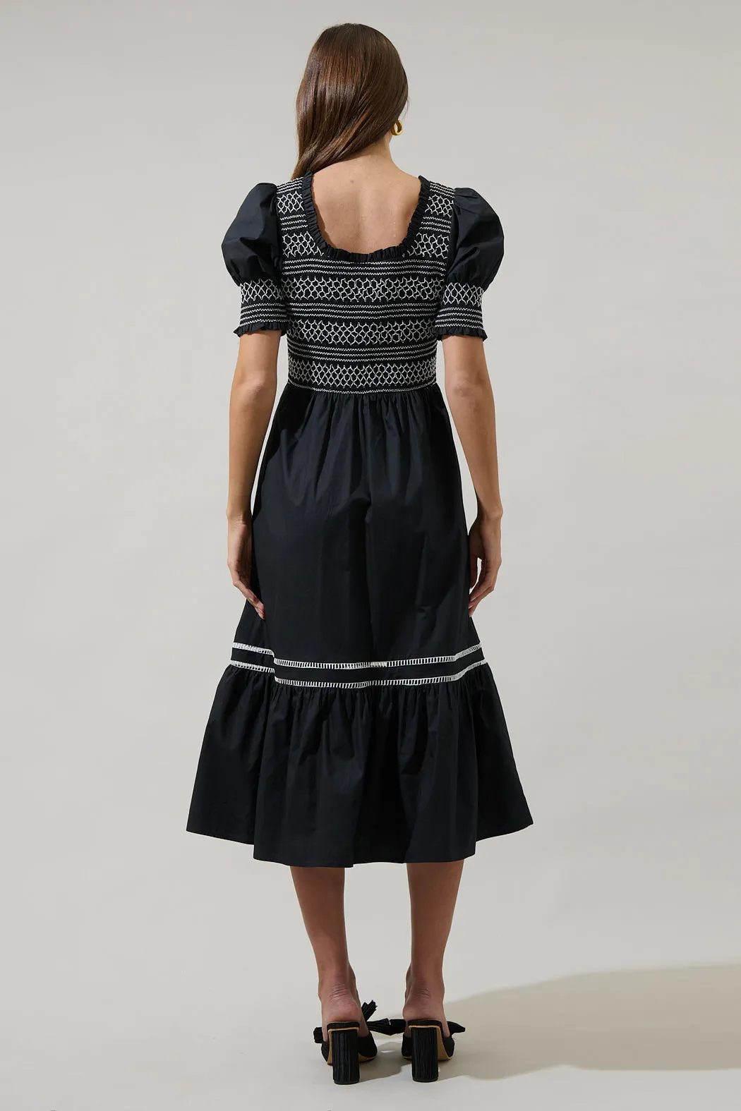 Carlene Smocked Stitch Midi Dress sold by Sugarlips product image thumbnail 2