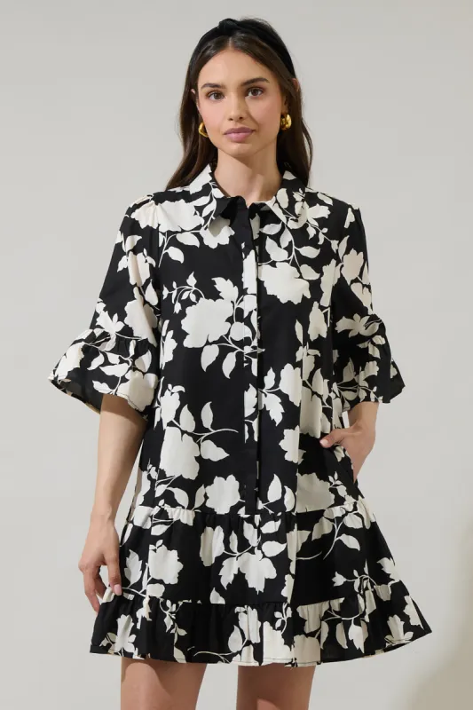 Mableton Floral Dine Poplin Mini Dress sold by Sugarlips