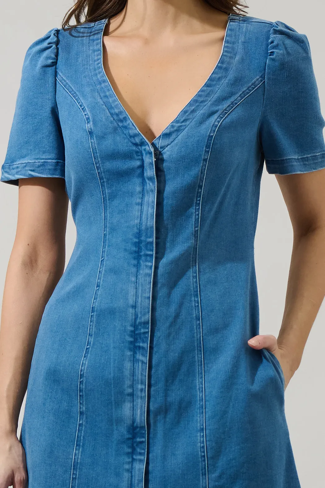 Emmet Jackson Denim Mini Dress sold by Sugarlips product image thumbnail 5
