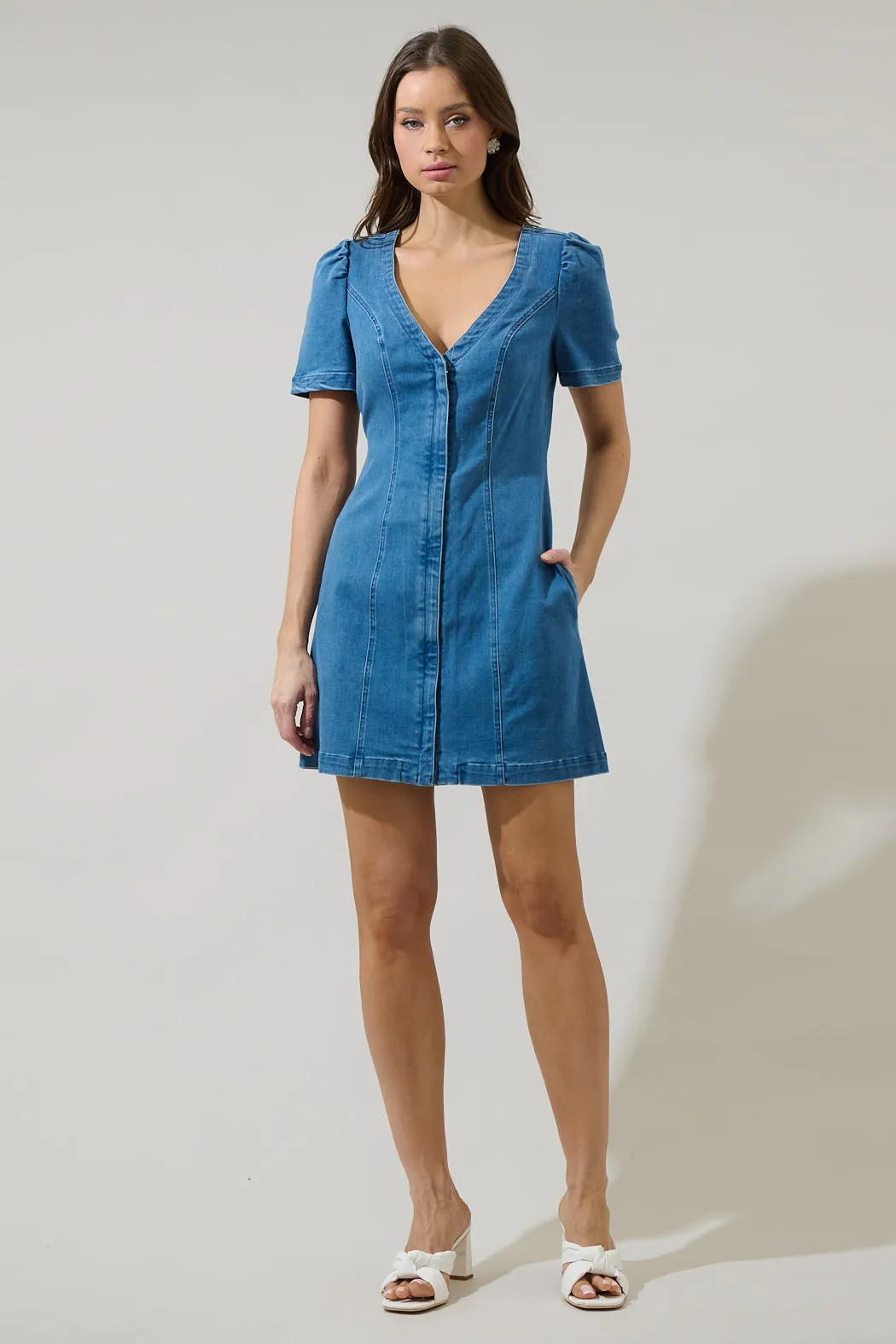Emmet Jackson Denim Mini Dress sold by Sugarlips product image thumbnail 4
