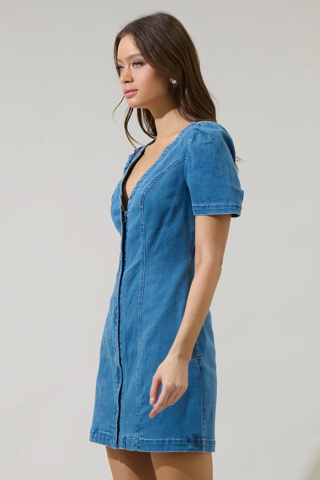 Emmet Jackson Denim Mini Dress sold by Sugarlips product image thumbnail 3