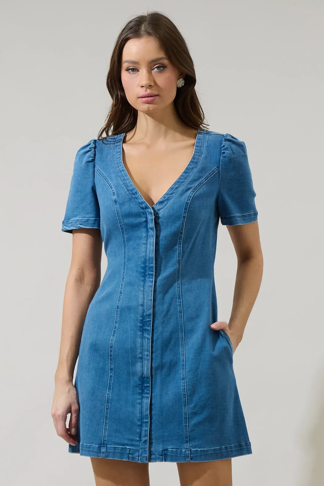 Emmet Jackson Denim Mini Dress sold by Sugarlips