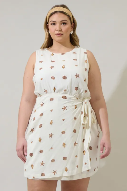 Cerise Shells Janis Wrap Mini Dress Curve sold by Sugarlips