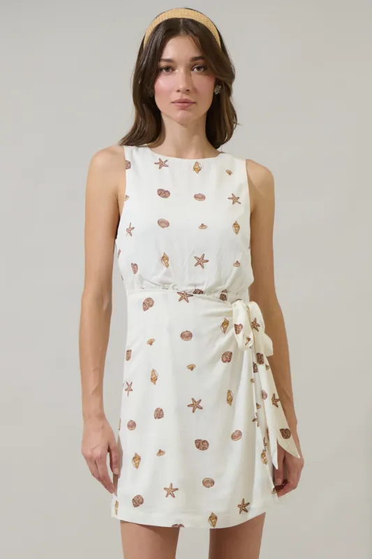 Cerise Shells Janis Wrap Mini Dress sold by Sugarlips