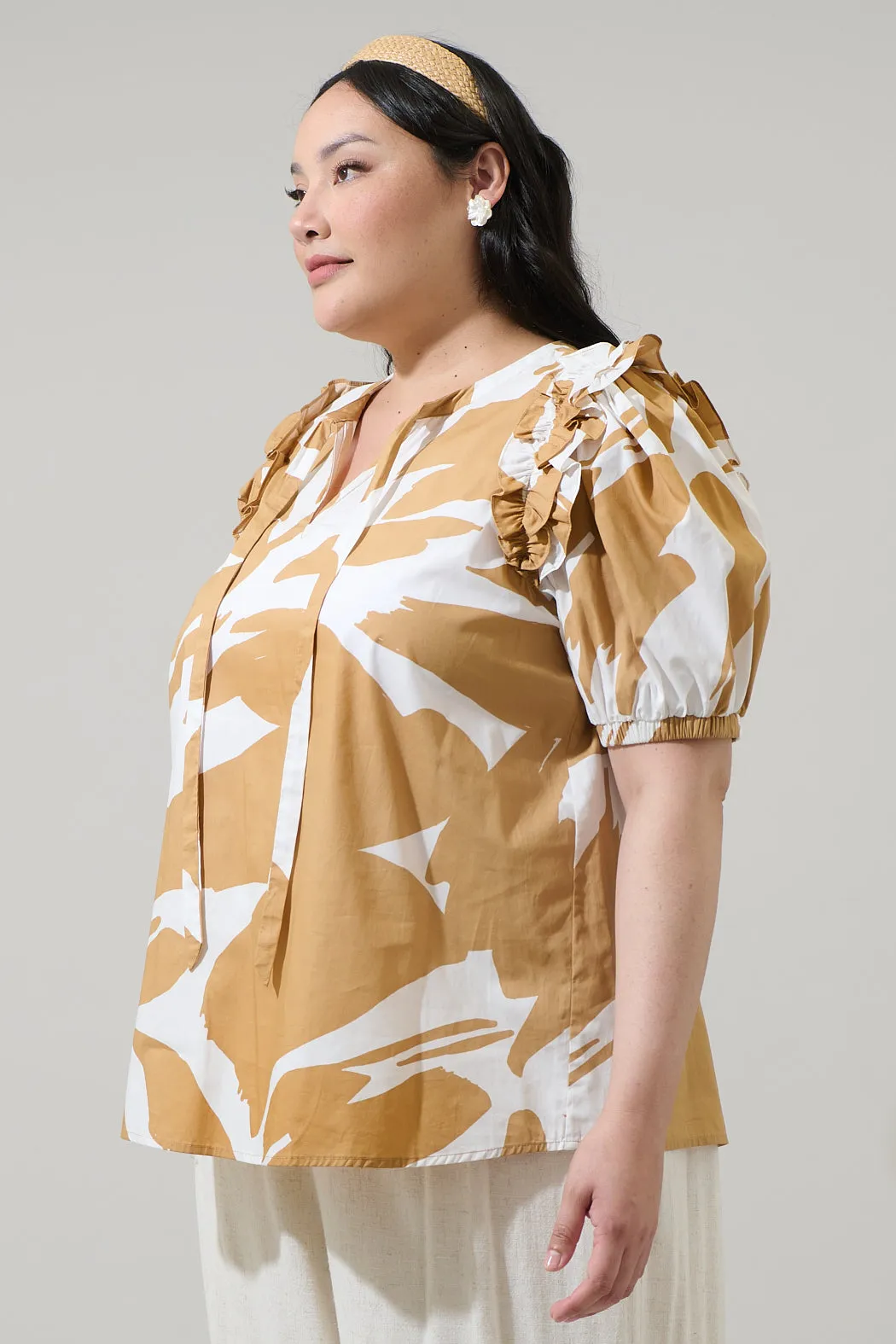 Hazel Abstract Noche Tie Neck Blouse Curve sold by Sugarlips product image thumbnail 3