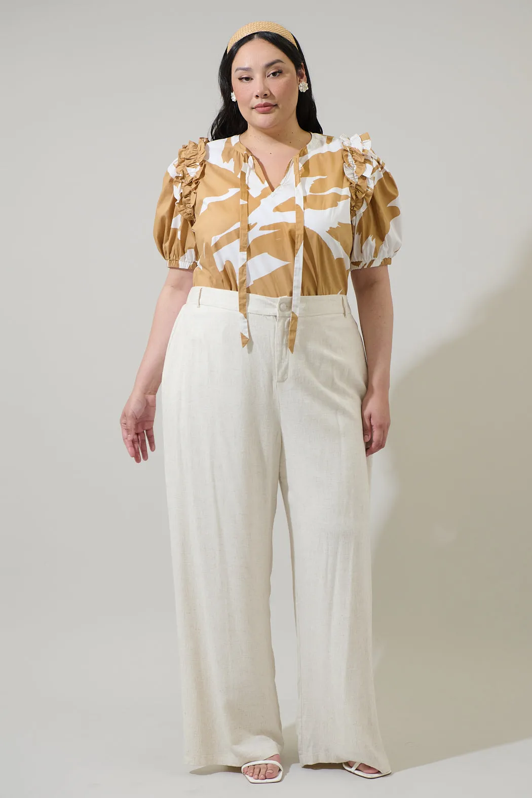 Hazel Abstract Noche Tie Neck Blouse Curve sold by Sugarlips product image thumbnail 4