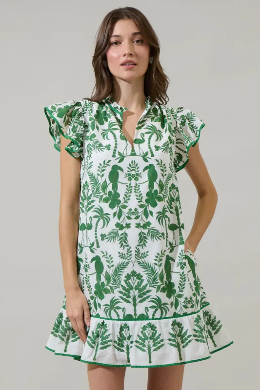Davina Floral Ebba Shift Mini Dress sold by Sugarlips
