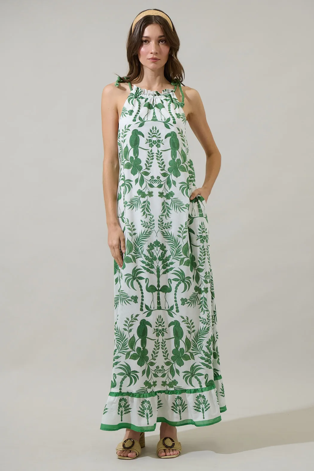 Kimana Floral Halter Neck Maxi Dress sold by Sugarlips product image thumbnail 5