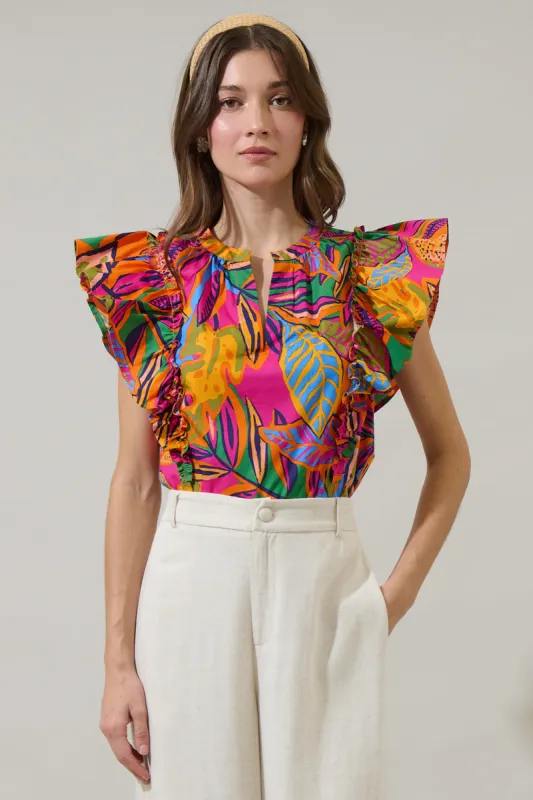 Milana Zaree Ruffle Poplin Top sold by Sugarlips