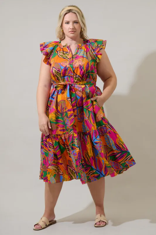 Milana Charlotte Button Midi Dress Curve sold by Sugarlips