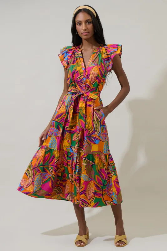Milana Charlotte Button Midi Dress sold by Sugarlips