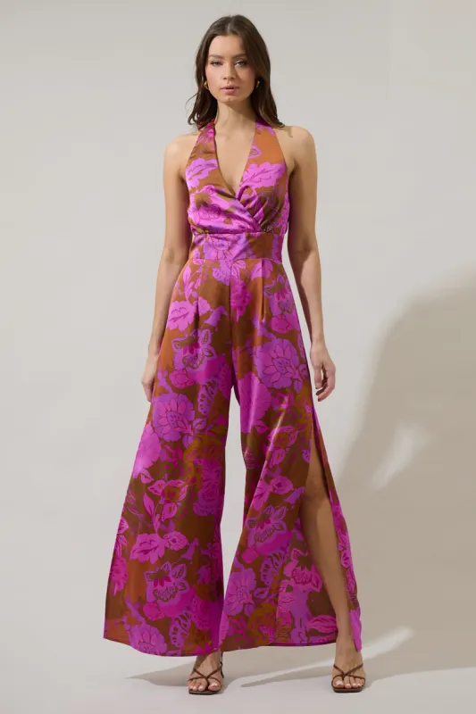 Lorian Floral Magic Moment Halter Jumpsuit sold by Sugarlips