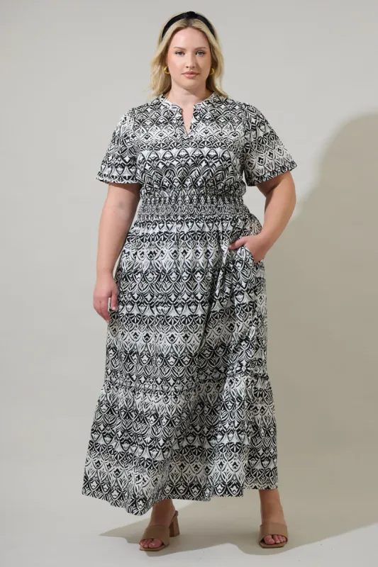 La Palma Floral Belraj Poplin Maxi Dress Curve sold by Sugarlips