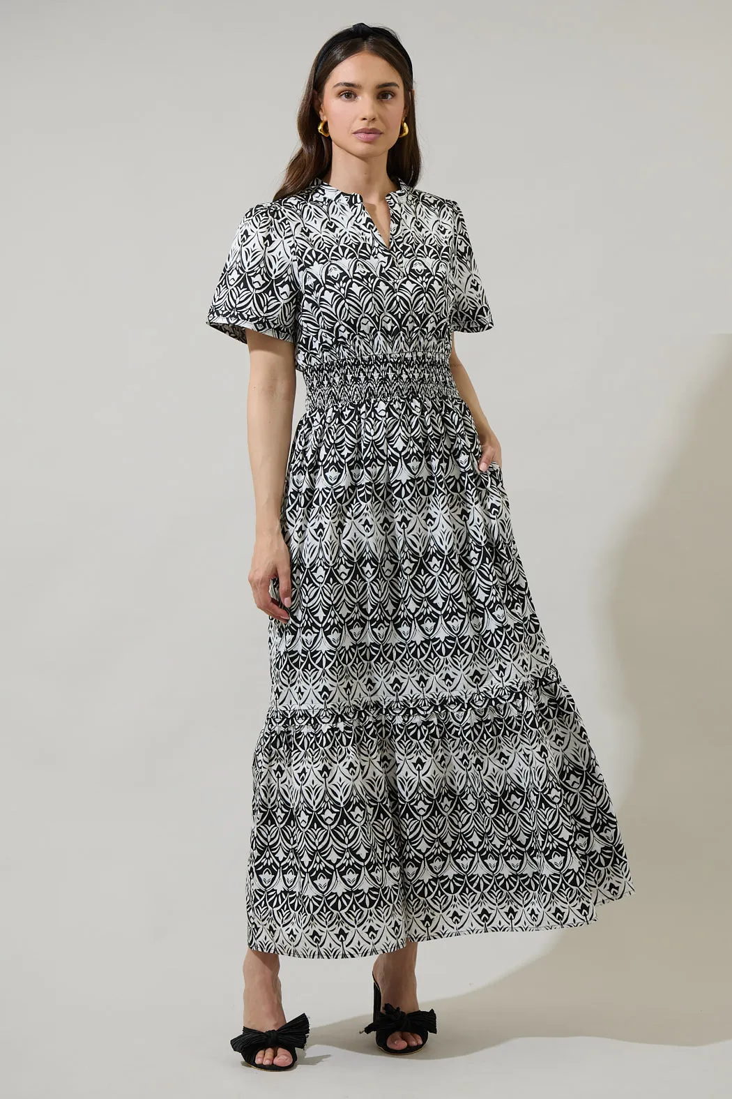 La Palma Floral Belraj Poplin Maxi Dress sold by Sugarlips