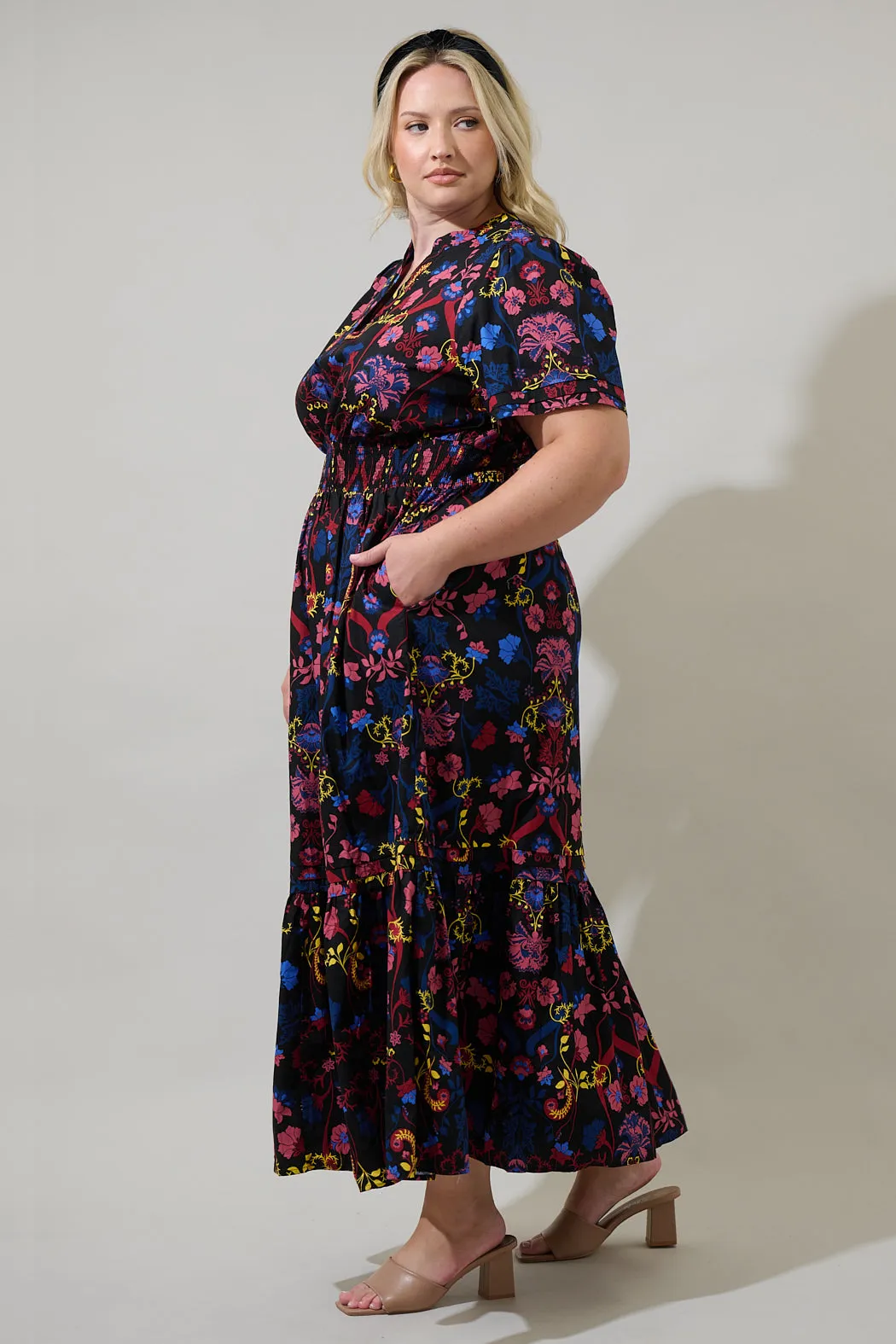 Palmero Midnight Belraj Poplin Maxi Dress Curve sold by Sugarlips product image thumbnail 3