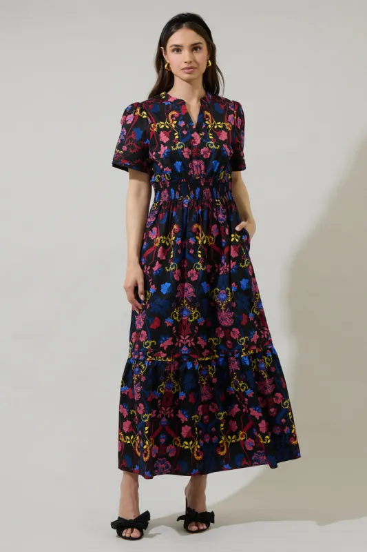 Palmero Midnight Belraj Poplin Maxi Dress sold by Sugarlips