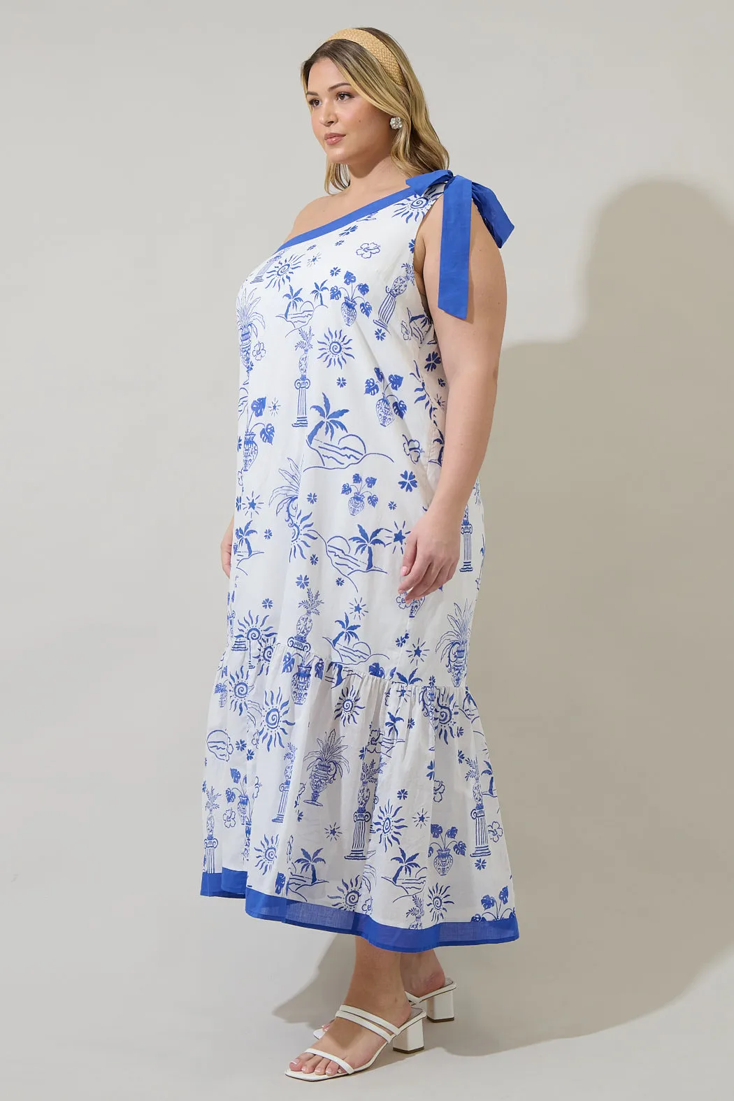 Alvina Tropics Nicol One Shoulder Maxi Dress Curve sold by Sugarlips product image thumbnail 3