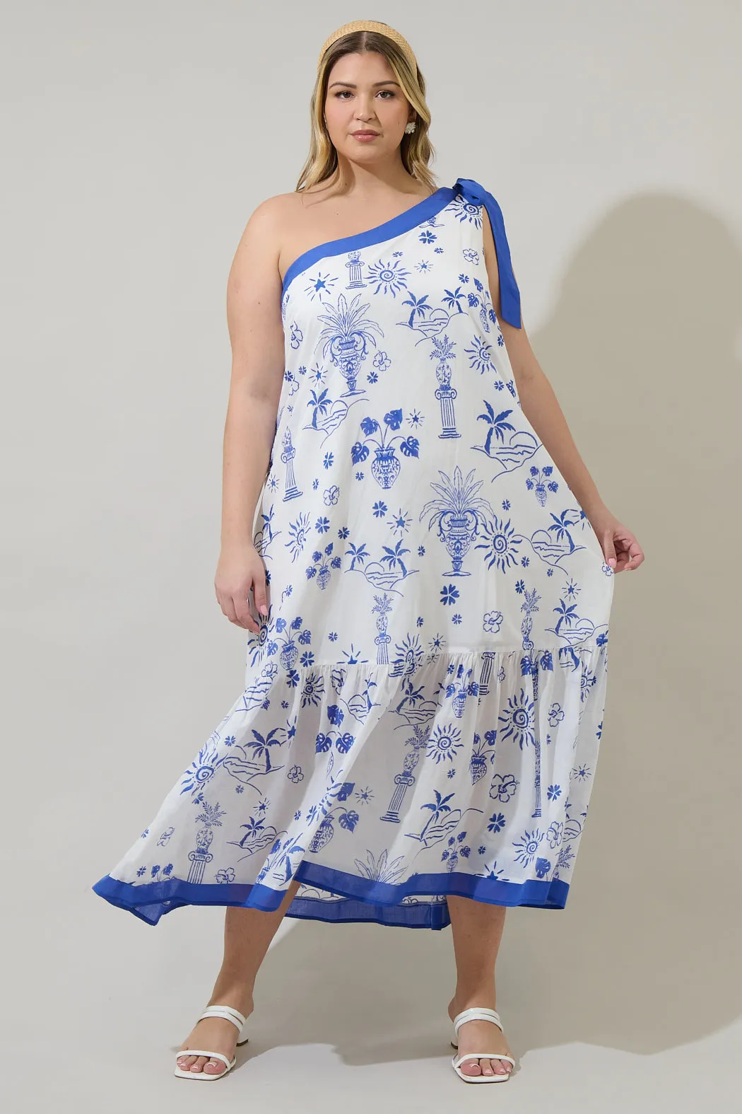 Alvina Tropics Nicol One Shoulder Maxi Dress Curve sold by Sugarlips