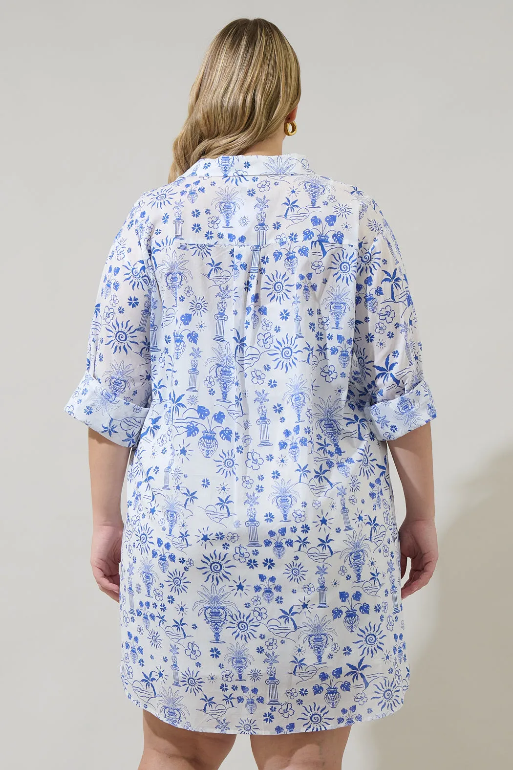 Azul Tropics Luba Oversized Shirt Mini Dress Curve sold by Sugarlips product image thumbnail 2