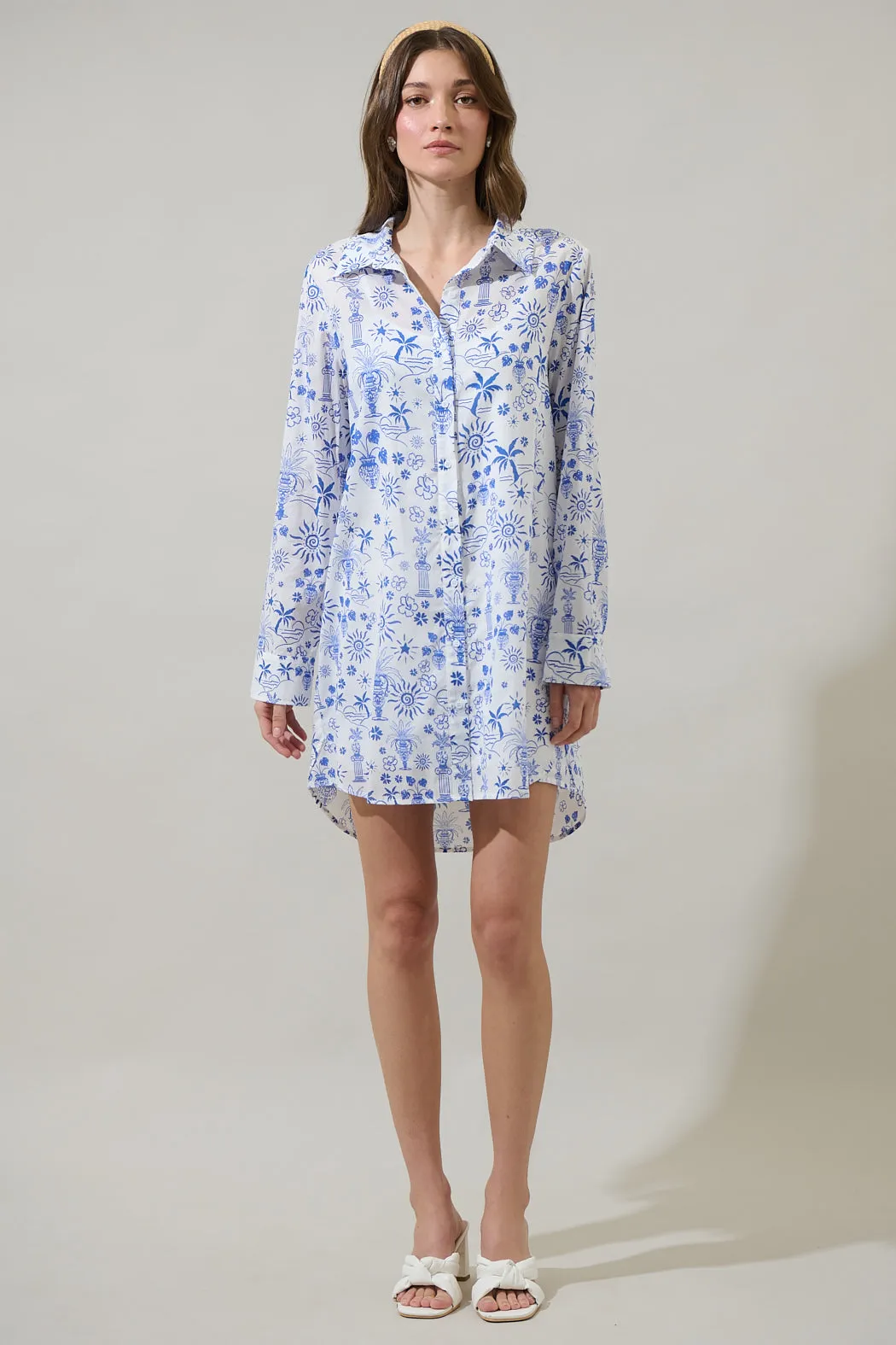 Azul Tropics Luba Oversized Shirt Mini Dress sold by Sugarlips product image thumbnail 4