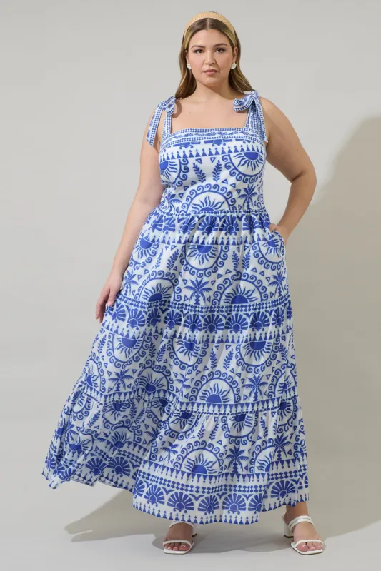Rivera Tropics Emely Tiered Maxi Dress Curve sold by Sugarlips