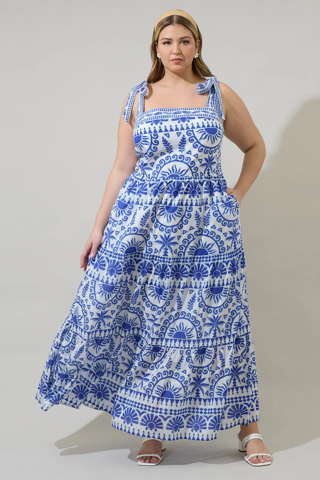 Rivera Tropics Emely Tiered Maxi Dress Curve sold by Sugarlips