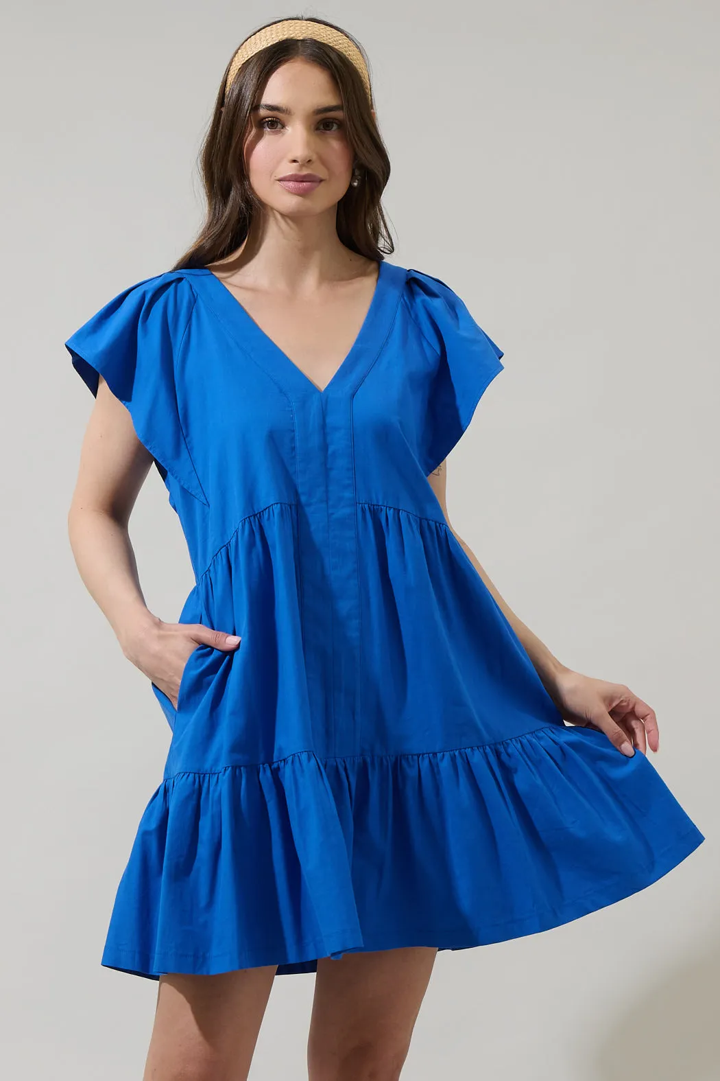 Asarya Tiered Shift Mini Dress sold by Sugarlips