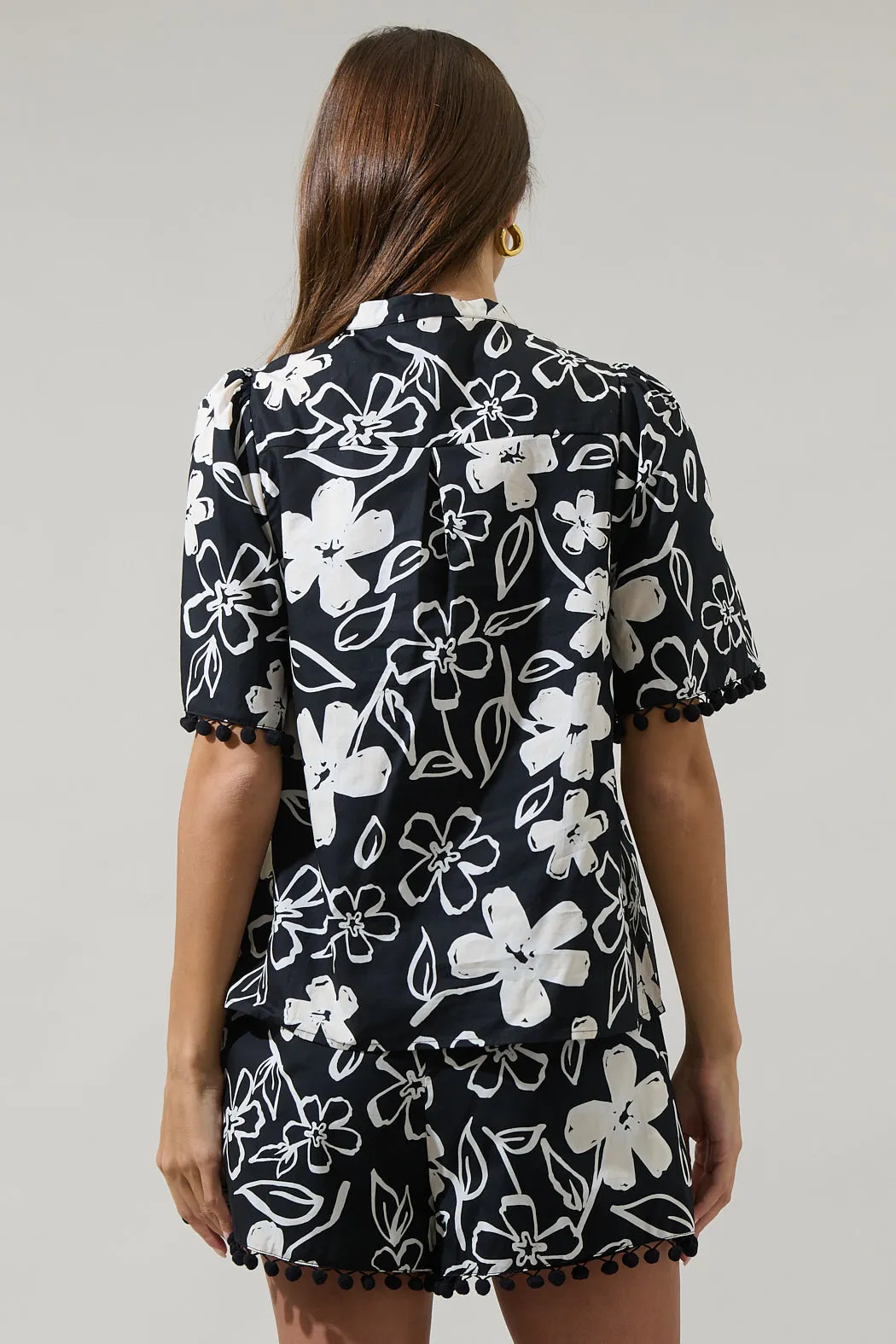 Kianza Floral Yulia Split Neck Poplin Top sold by Sugarlips product image thumbnail 2