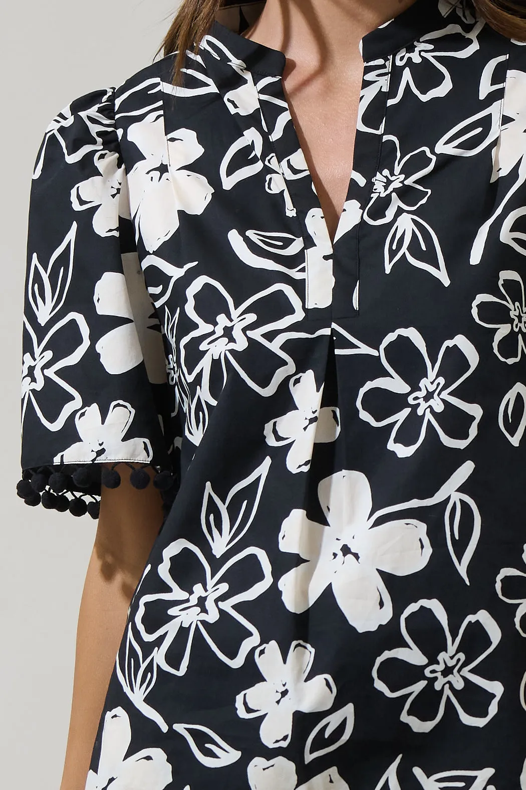 Kianza Floral Yulia Split Neck Poplin Top sold by Sugarlips product image thumbnail 5