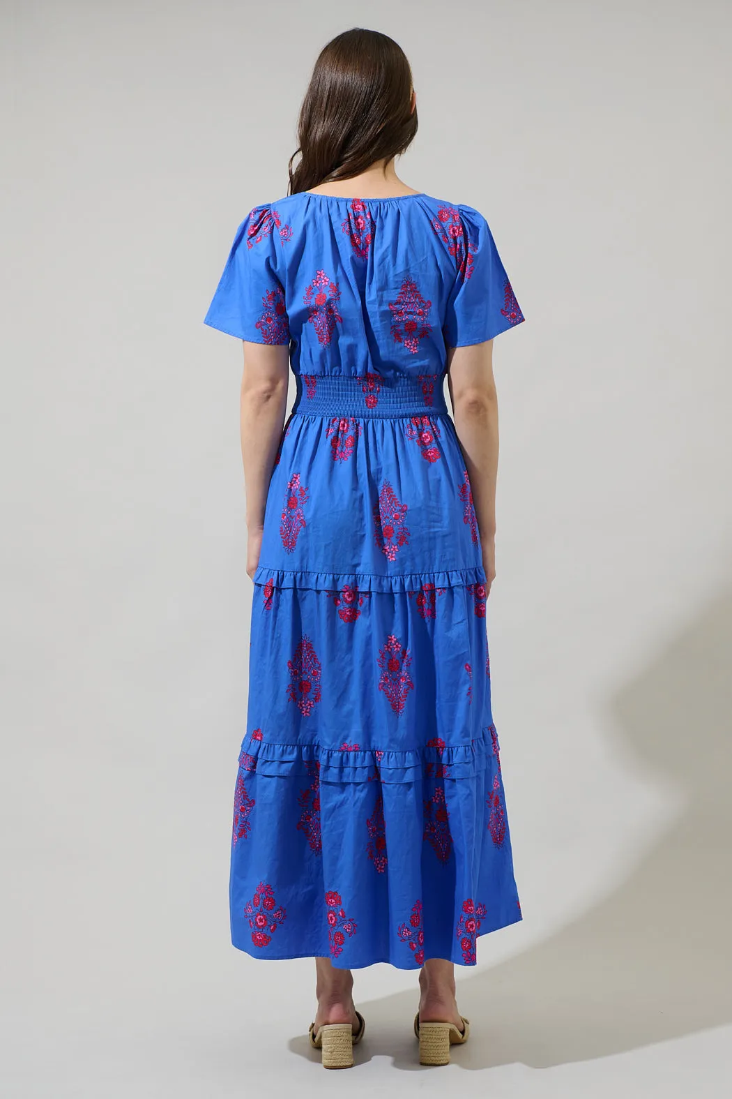 Shayna Floral Palmer Poplin Tiered Maxi Dress sold by Sugarlips product image thumbnail 2