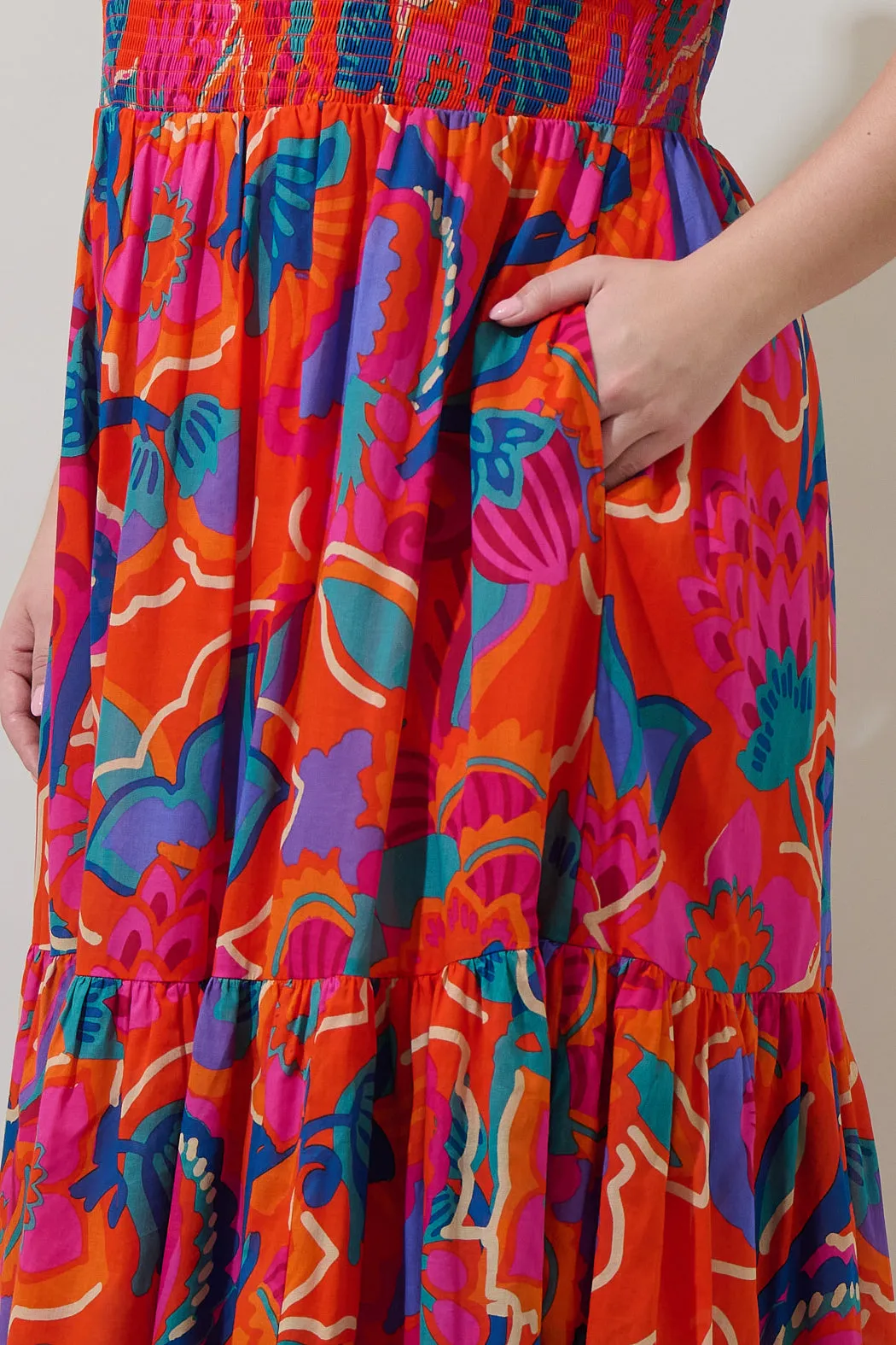 Kahlia Tropics Aruba Smocked Midi Dress Curve sold by Sugarlips product image thumbnail 4