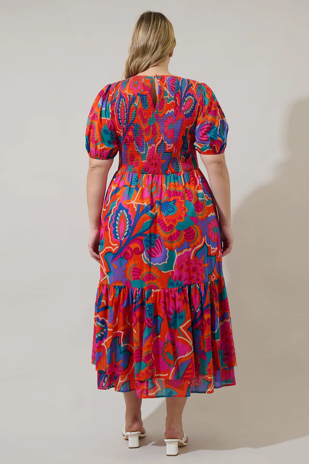 Kahlia Tropics Aruba Smocked Midi Dress Curve sold by Sugarlips product image thumbnail 2