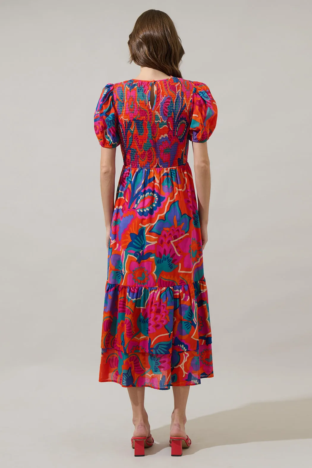 Kahlia Tropics Aruba Smocked Midi Dress sold by Sugarlips product image thumbnail 2